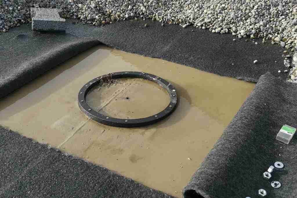 Um den Dachdurchbruch hab ich einen Ring zum Abdichten gebastelt.