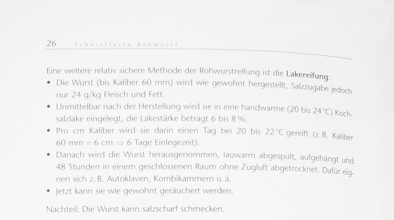 Quelle: &quot;Erfolgreiche Rohwurstrezepturen&quot; Hermann Jakob