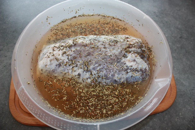 Nacken in der Marinade.