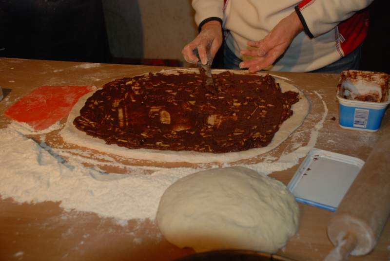 Vorbereitung für Schneckenkuchen