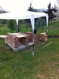 Beginn der Deckenschalung